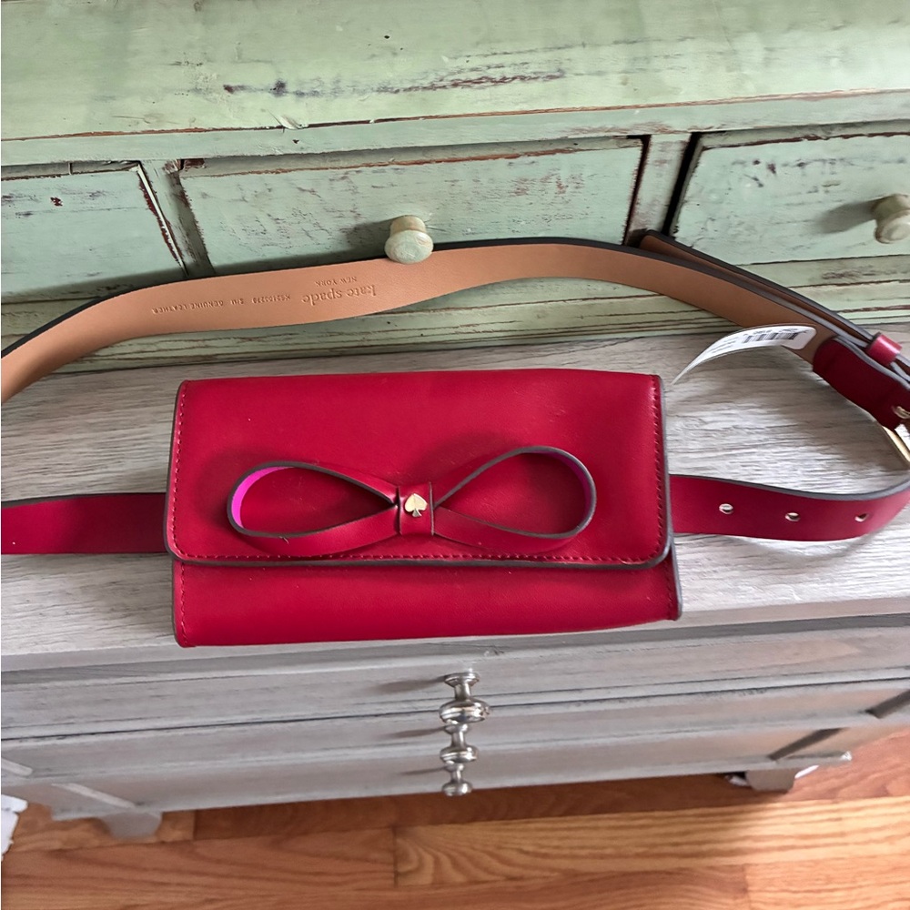 Kate Spade Red Mini Belt Bag with Bow